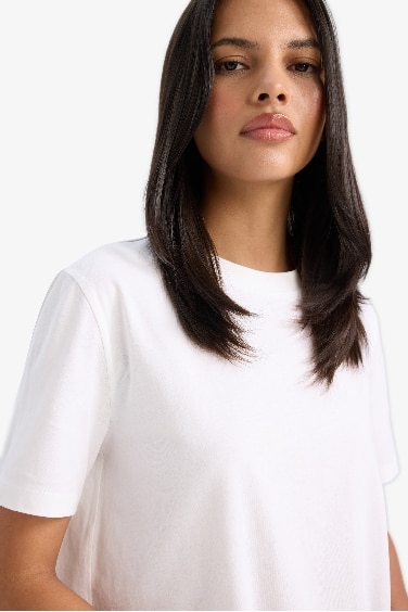 Regular Fit Crew Neck Basic Cotton T-Shirt