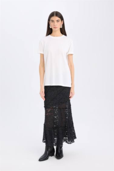 Regular Fit Crew Neck Basic Casual Cotton T-Shirt