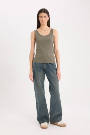 Әйелдерге слим пішімі дөңгелек жаға негізгі Ішкөйлек