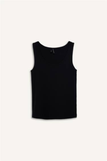 Slim Fit Dar Kesim Basic Düz Yuvarlak Yaka Atlet