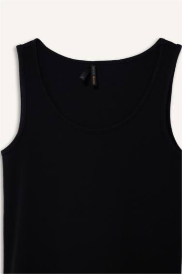 Slim Fit Dar Kesim Basic Düz Yuvarlak Yaka Atlet