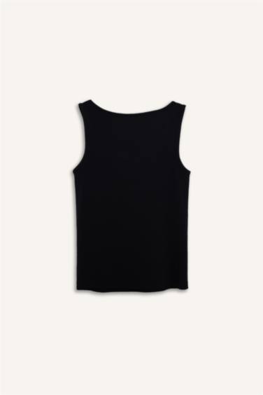 Slim Fit Dar Kesim Basic Düz Yuvarlak Yaka Atlet