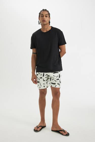 Regular Fit Printed Short Swim Shorts