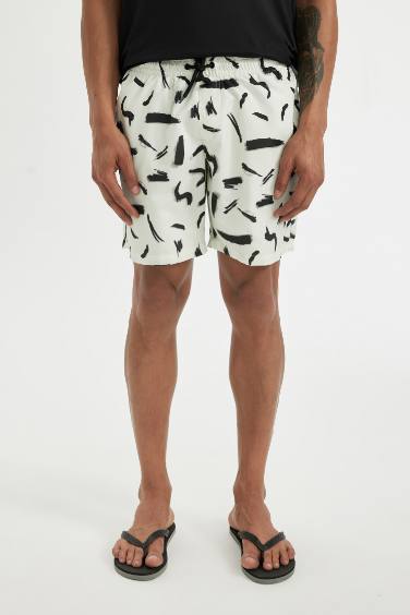 Regular Fit Printed Short Swim Shorts
