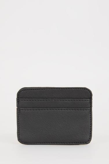 Man Faux Leather Card Holder