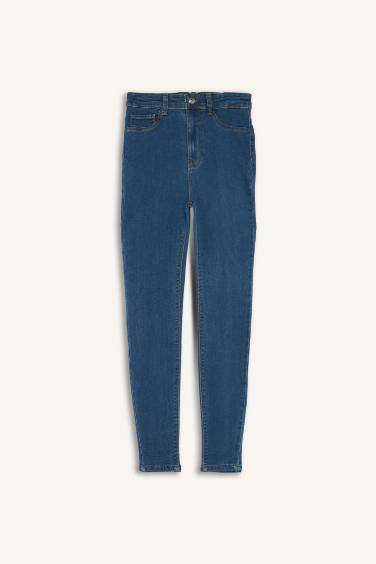 Jegging Yüksek Bel Bilek Boy Dar Paça Basic Düz Jean Pantolon