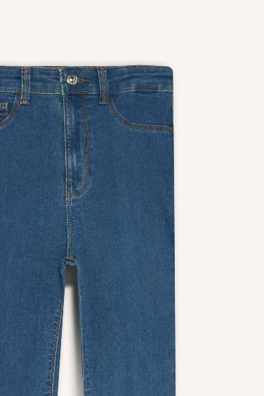 Jegging Yüksek Bel Bilek Boy Dar Paça Basic Düz Jean Pantolon