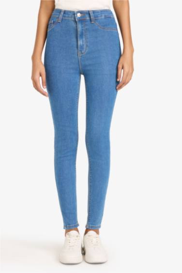 Jegging Yüksek Bel Bilek Boy Dar Paça Basic Düz Jean Pantolon