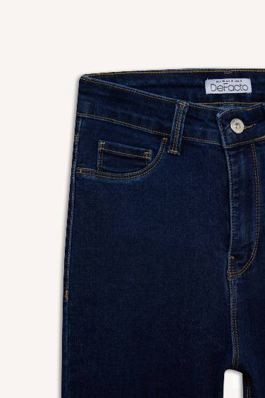 Yüksek Bel Bilek Boy Jean Pantolon