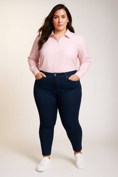 Jegging Yüksek Bel Bilek Boy Dar Paça Basic Düz Jean Pantolon