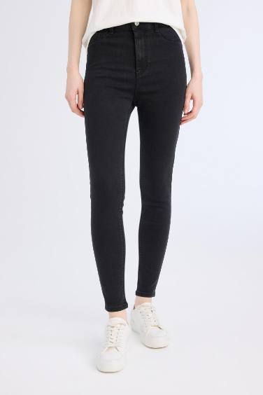 Jegging Yüksek Bel Bilek Boy Dar Paça Basic Düz Jean Pantolon