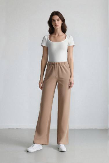 Palazzo Linen Blend Trousers
