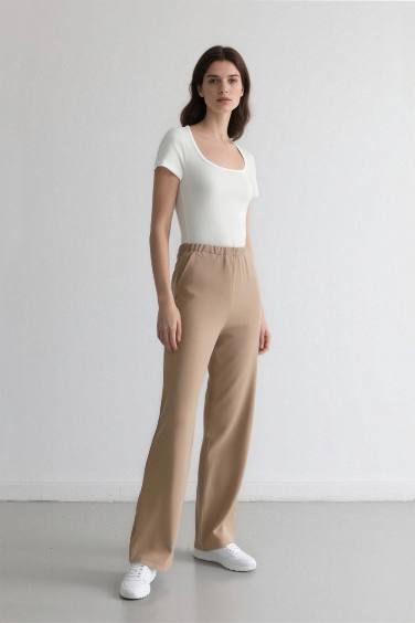 Palazzo Linen Blend Trousers