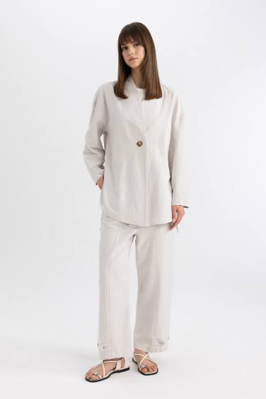 Harem Linen Blend Trousers