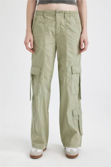 With Cargo Pocket Gabardine Trousers