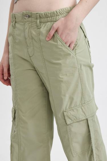 With Cargo Pocket Gabardine Trousers