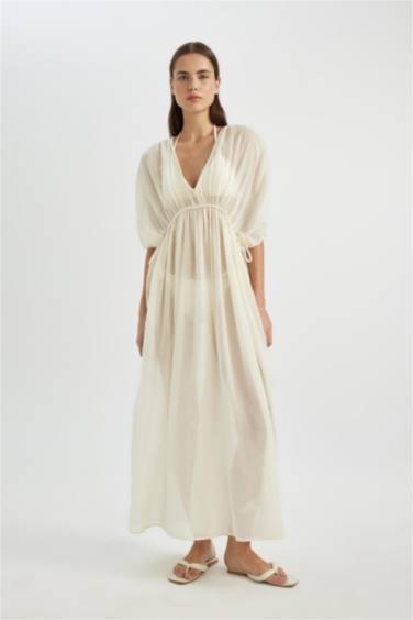 Fall in Love Regular Fit Cotton Beach Dress