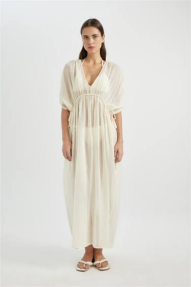 Fall in Love Regular Fit Cotton Beach Dress