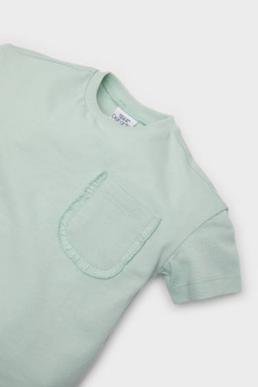 Baby Girl Regular Fit Crew Neck Short Sleeve T-Shirt