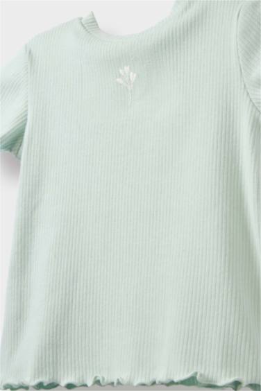 تيشيرت بيبي بناتي نص كم فلورال قصة عادية