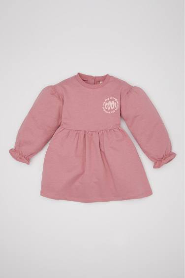 Robe à Manches Longues Imprimé Slogan Pour Bébé Fille