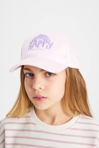 Girl Gabardine Embroidered Hat