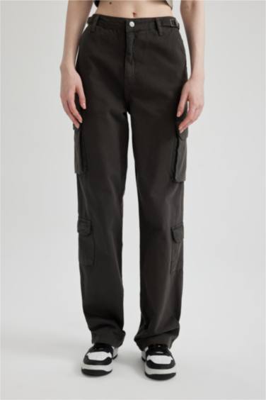 Coool Straight Fit Gabardin Pantolon Kargo Cepli