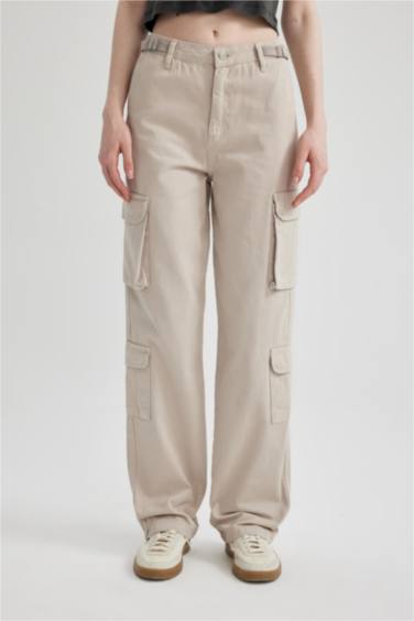 Coool Straight Fit Gabardin Pantolon Kargo Cepli