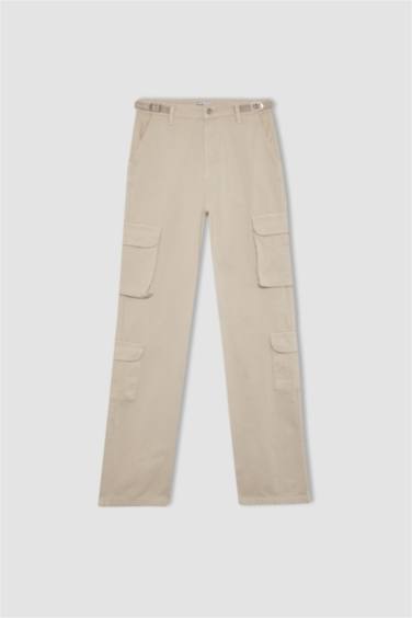 Coool Straight Fit Gabardin Pantolon Kargo Cepli