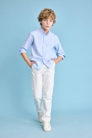 Boy Regular Fit Standard Leg Gabardine Trousers