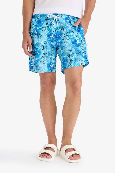 Regular Fit Printed Short Swim Shorts