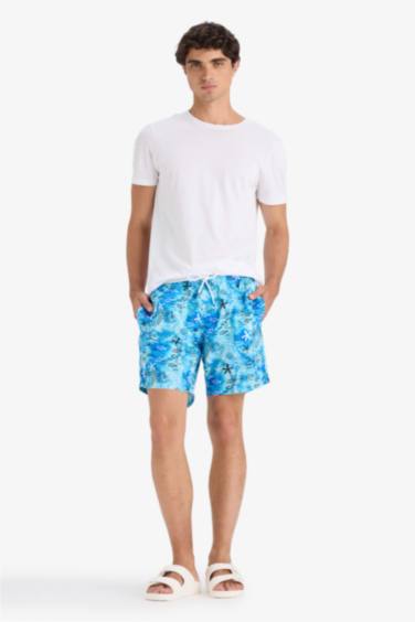 Regular Fit Printed Short Swim Shorts