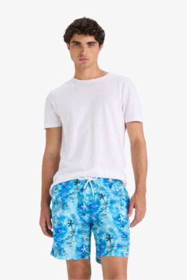 Regular Fit Printed Short Swim Shorts