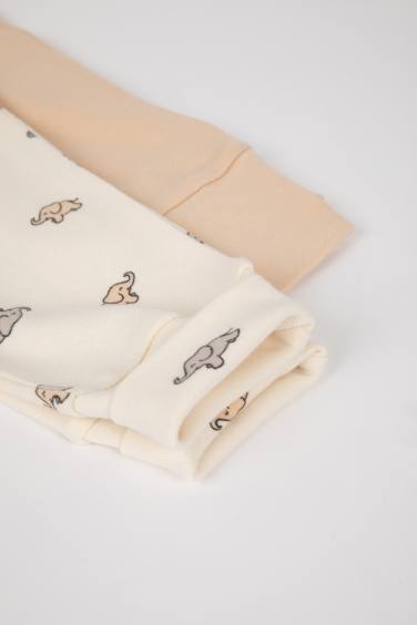 بنطلون بيجاما بيبي اولادي قصة عادية منقوش - قطعتين