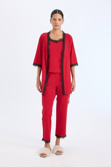 Fall in Love Half Sleeve Belted Dressing Gown