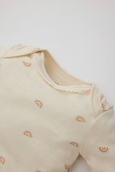 Baby Girl Newborn Rainbow Printed 2 Piece Snap Body