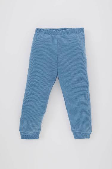 Baby Boy Long Sleeve Waffle 2 Piece Pajama Set