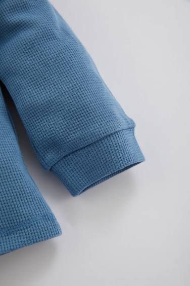 Baby Boy Long Sleeve Waffle 2 Piece Pajama Set