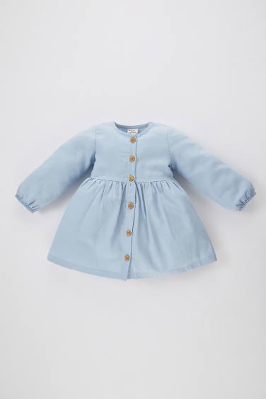 Robe Twill à Manches Longues pour Bébé Fille