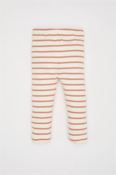 Baby Girl Striped Ribbed 2 Piece Pajama Set