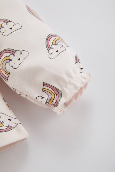 Baby Girl Rainbow Printed 2 Piece Pajama Set