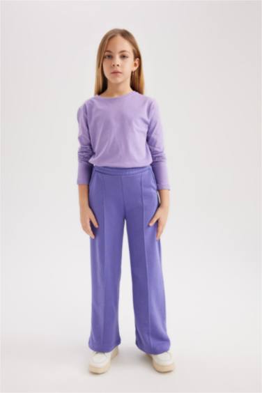 تيشيرت بناتي سادة ردن طويل قصة عادية بياخة مستديرة