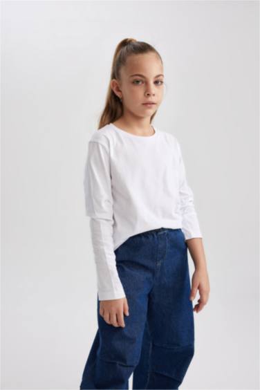 Girl Regular Fit Crew Neck Long Sleeve T-Shirt