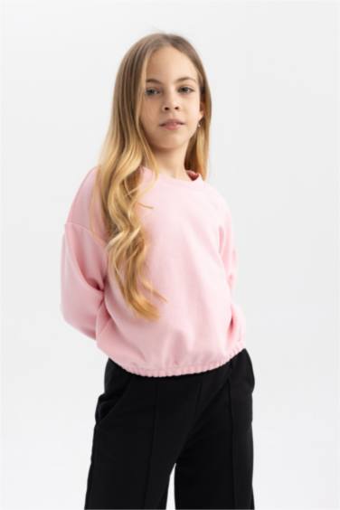 Girl Crew Neck Basic Sweatshirt