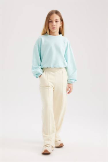 سويت شيرت بناتي سادة قصة عادية بياخة مستديرة