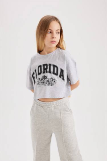 Girl 2 Piece Short Sleeve Crop T-Shirt