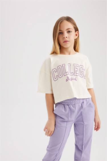 Girl 2 Piece Short Sleeve Crop T-Shirt