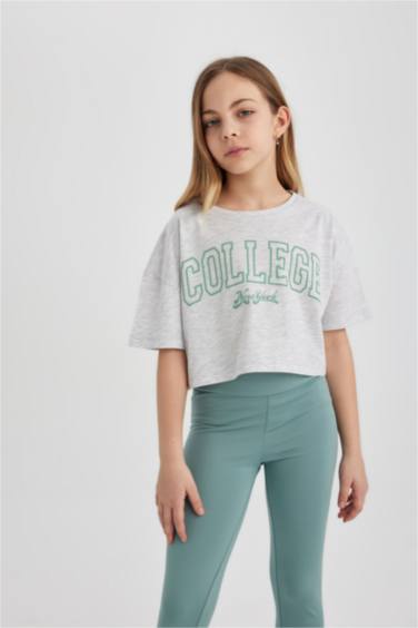 Girl 2 Piece Short Sleeve Crop T-Shirt