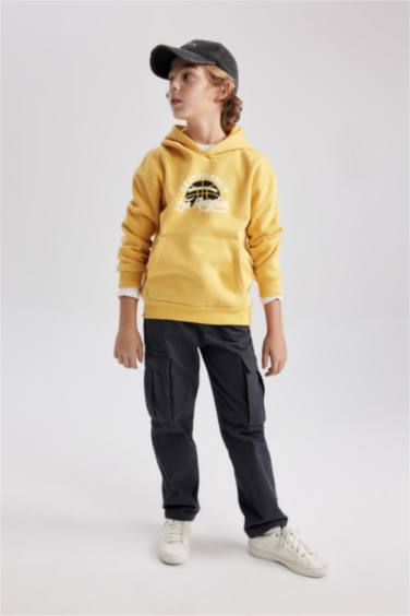 سويت شيرت ولادي قصة عادية بغطاء للرأس