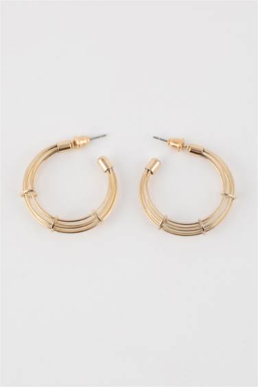 Woman Hoop Gold Earrings
